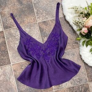Vintage Victoria’s Secret Gold Label eggplant purple silk camisole